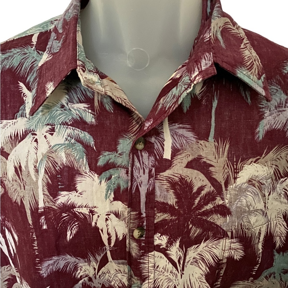 TORI RICHARD Honolulu Maroon Tropical Floral Aloha Hawaiian Shirt Men M Medium - Picture 2 of 5